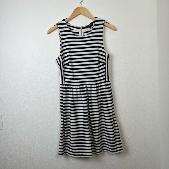 Madewell Black and White Striped Afternoon Dress with pockets Size Small - Picture 4 of 8